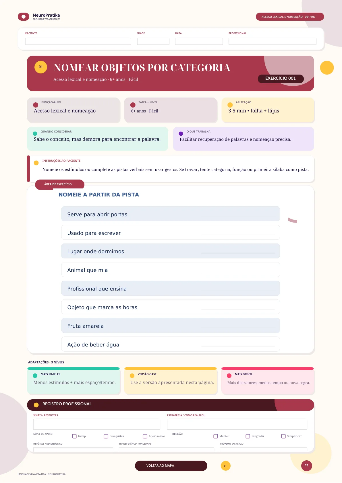 Linguagem — sequência lógica com organização verbal.